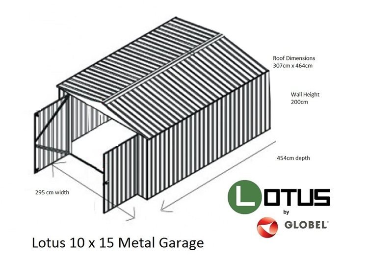 LOTUS 10' X 15' Utility Garage - Anthracite Grey (SOLID) - BI-FOLD HINGED DOORS