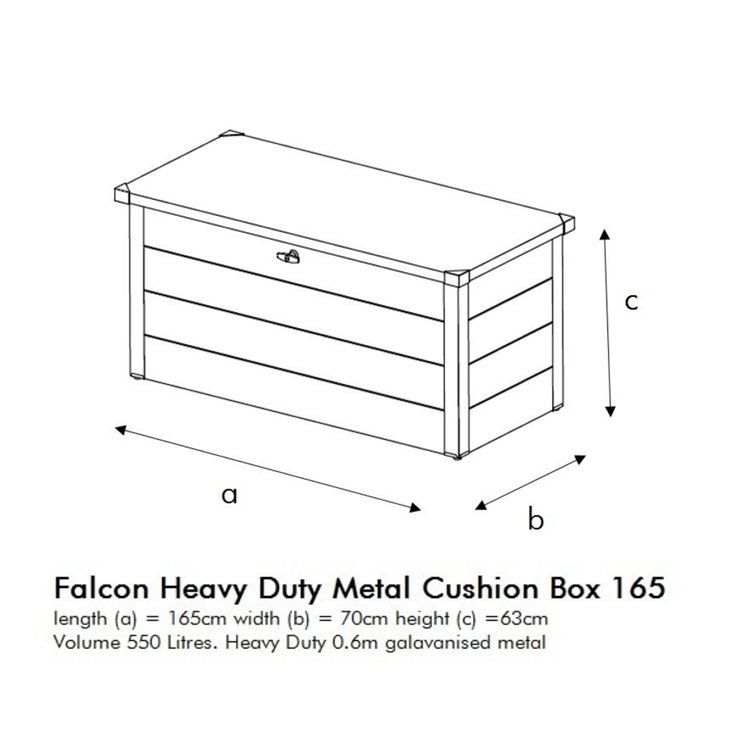Falcon Heavy Duty Metal Cushion Storage Box 165 - PB-BA3