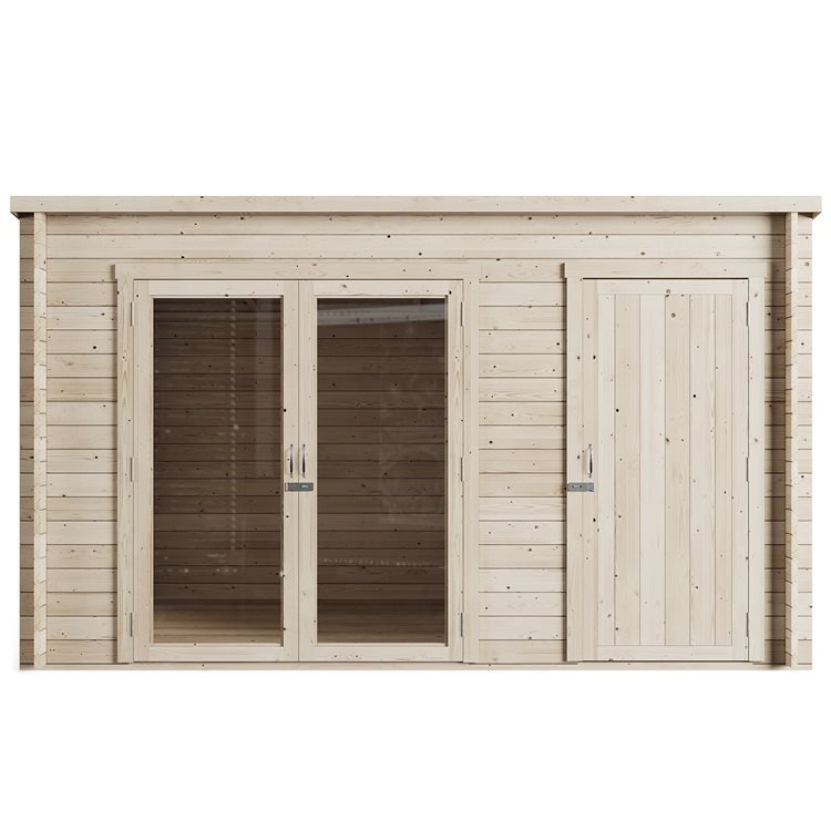 Store More Darton Pent Log Cabin Summerhouse with Side Store